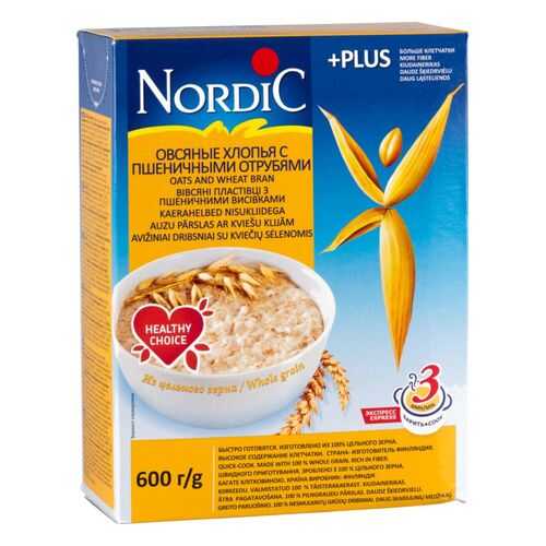 Хлопья овсяные Nordic с пшеничными отрубями 600 г в Бристоль