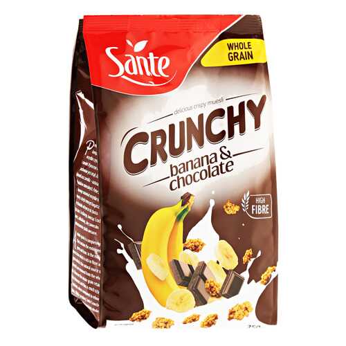 Хлопья Sante сrunchy хрустящие овсяные с бананом и шоколадом 350 г в Бристоль