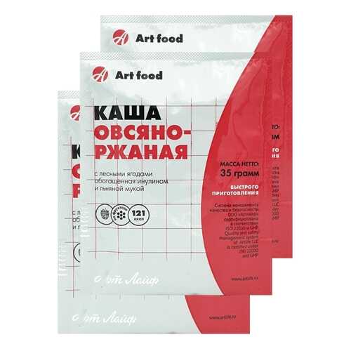 Каша овсяно-ржаная Art Life с лесными ягодами 3 шт по 35 г в Бристоль
