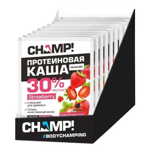 Каша протеиновая Champ льняная клубничная с коэнзимом Q10 шоубокс 10 шт по 40 г в Бристоль