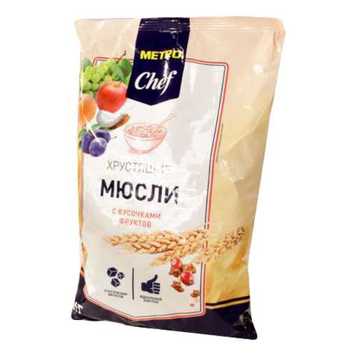 Мюсли Chef хрустящие с кусочками фруктов 1 кг в Бристоль