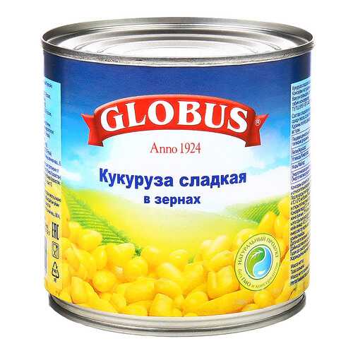 Кукуруза Globus сладкая в зернах в вакуумной упаковке 340 г в Бристоль