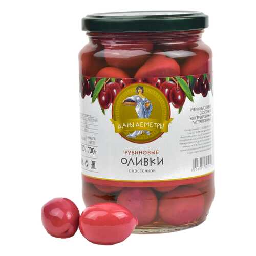 Оливки Рубиновые Дары Деметры Супергигант 720 гр. с косточкой (Греция) в Бристоль