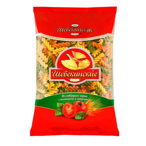 Макароны Шебекинские три цвета спирали с томатами и шпинатом 450 г в Бристоль