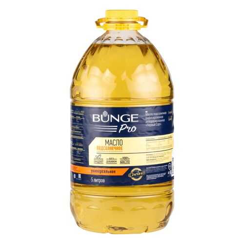 Масло подсолнечное рафинированное дезодорированное Bunge Pro универсальное первый сорт 5 л в Бристоль