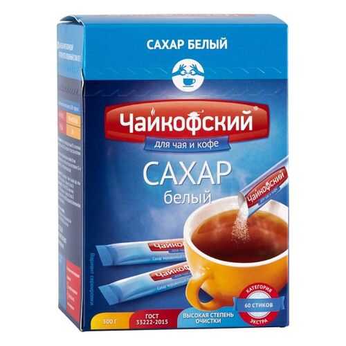 Сахар порционный Чайкофский в стиках белый 5 г 60 штук в Бристоль