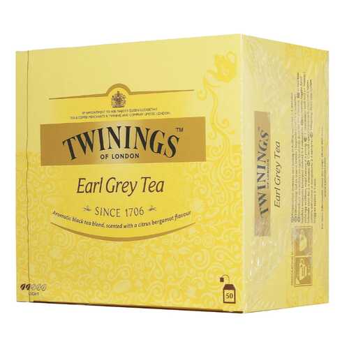 Чай черный Twinings эрл грэй байховый с ароматом бергамота пакетированный 50 пакетиков в Бристоль