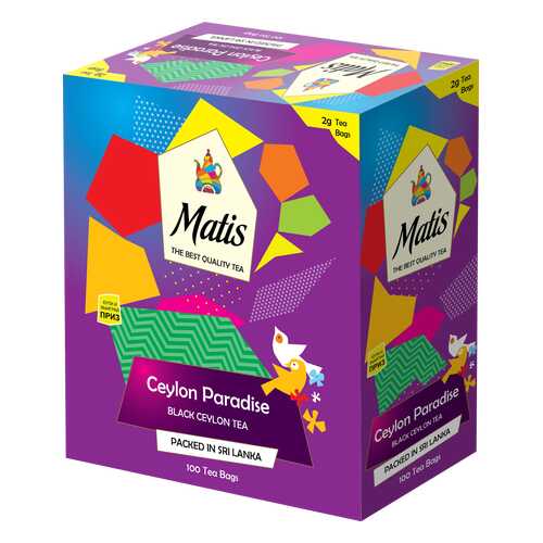 Чай черный в пакетиках для чашки Матис Ceylon Paradise 100*2 г в Бристоль