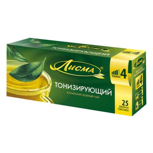 Чай зеленый в пакетиках для чашки, Лисма Тонизирующий 25*1,5 г. в Бристоль