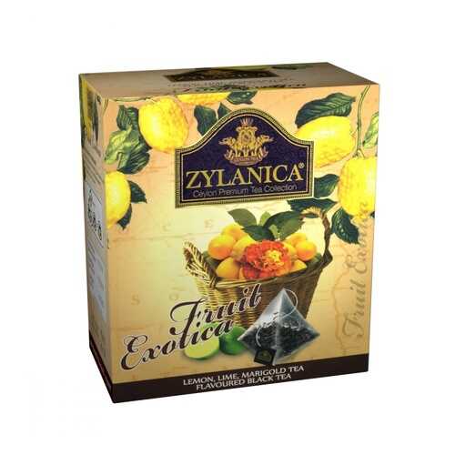 Чай Zylanica Fruit Exotica черный с лимоном лаймом лепестками календулы 20 пирамидок в Бристоль