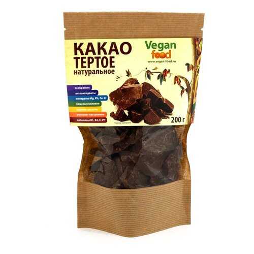 Какао-тертое натуральное Vegan Food 200 г в Бристоль