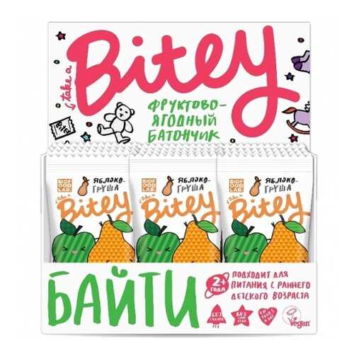 Батончик Фруктово-ягодный Bitey Яблоко-Груша 30 штук 25гр в Бристоль