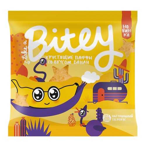Экструдированные мультизлаковые фигурки Take a Bitey Паффы со вкусом Банан, 20 гр в Бристоль