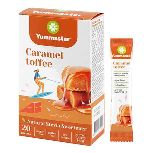 Заменитель сахара со вкусом Карамель тоффи Yummaster 20 шт. в Бристоль