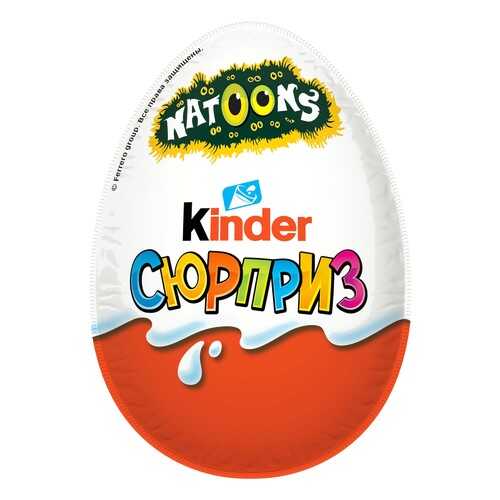 Яйцо Kinder Сюрприз из молочного шоколада с игрушкой животные Natoons 20 г в Бристоль