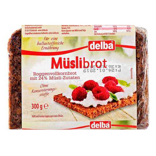 Хлеб Delba цельнозерновой с мюсли, 300 гр. в Бристоль
