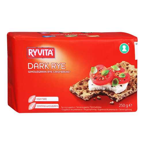 Хлебцы Ryvita ржаные из цельного зерна dark rye 12 штук в Бристоль