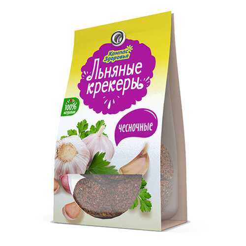 Крекеры льняные с чесноком Компас здоровья 50 г в Бристоль