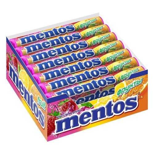 Драже Mentos фрукты жевательное 21*37 г в Бристоль
