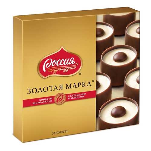 Конфеты шоколадные Золотая Марка с карамелью и арахисом 184 г в Бристоль