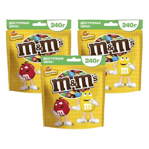 M&M`s конфеты Арахис 240 гр 3 упаковки в Бристоль