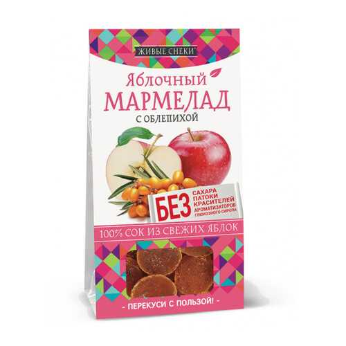 Мармелад яблочный Живые снеки с облепихой 4*90 г в Бристоль