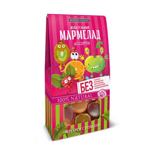 Мармелад Живые снеки Ассорти, 3 шт по 70г. в Бристоль