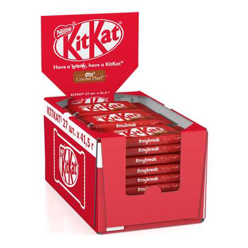 Молочный шоколад KITKAT с хрустящей вафлей 27 шт по 41.5 г в Бристоль