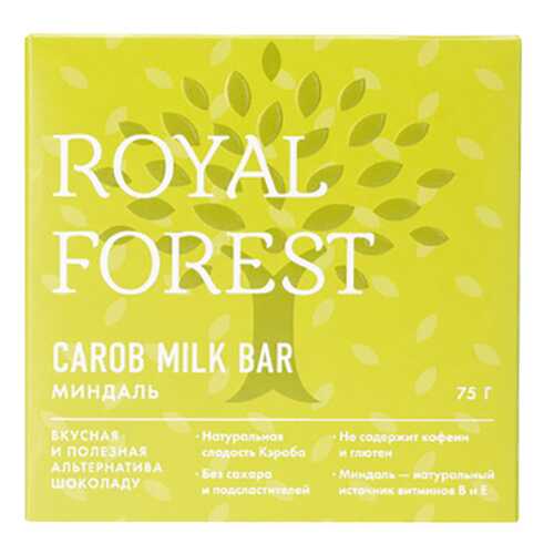 Шоколад Миндаль Carob milk bar Royal Forest 75 г в Бристоль