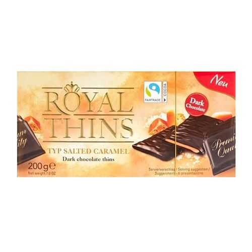 Шоколадные плитки Halloren Royal Thins темный карамель и морская соль 200г в Бристоль
