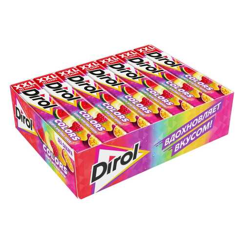 DIROL COLORS XXL жевательная резинка ассорти фрукты 19г по 18 шт в Бристоль