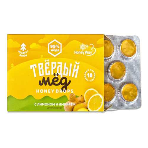 Карамель Твердый мед медовая с лимоном и имбирем 30 г в Бристоль